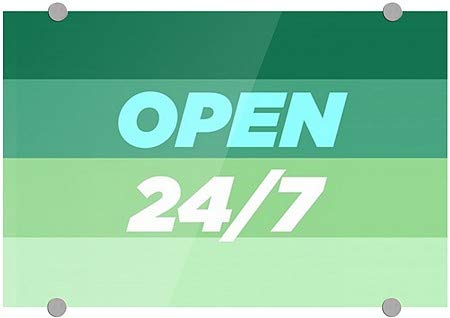 Cgsignlab | פתוח 24/7 -שיפוע מודרני שלט אקרילי פרימיום | 18 x12
